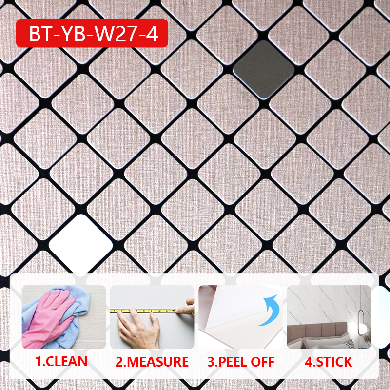 custom self-adhesive IXPE mosaic sticker Bathroom Kitchen waterproof 3d wall sticker for interior de