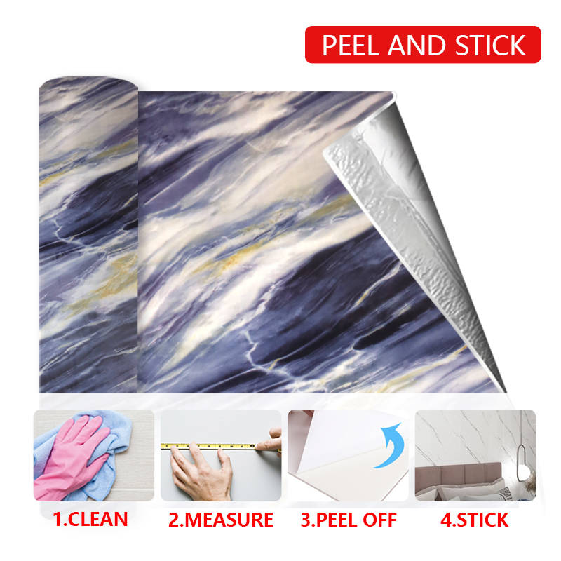 Easy Clean Surface Self-Adhesive Wall Paper Marble Sheet Sticker for Living Room and Bedroom