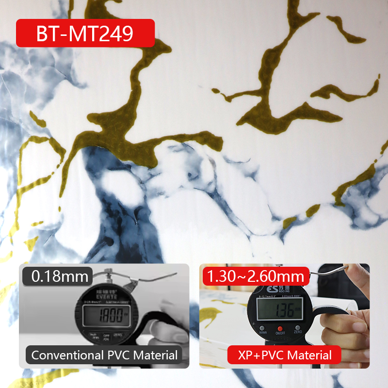 new living room UV marble grain wall sticker Easy Cleaning Beautiful Interior decoration ixpe wall p