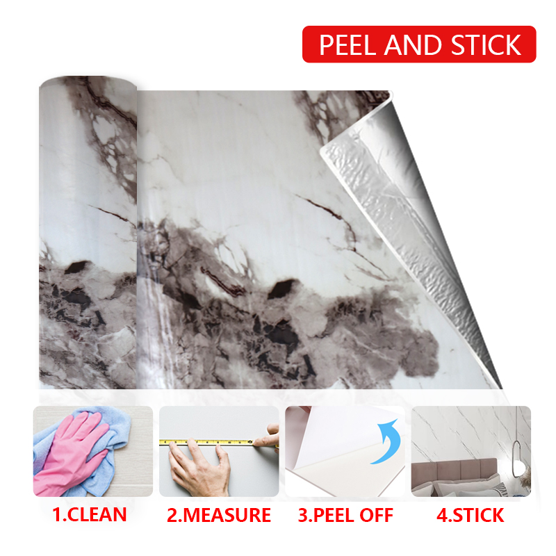 Eco Friendly marble design decorative wall stickers easy cleaning Sound Absorbing IXPE house wall panels sticker