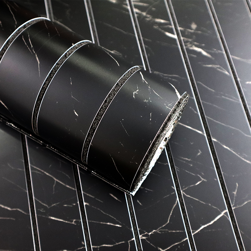 High Gloss marble grain Self-Adhesive Waterproof ixpe 3d fluted wall sticker for Living Room and Bathroom