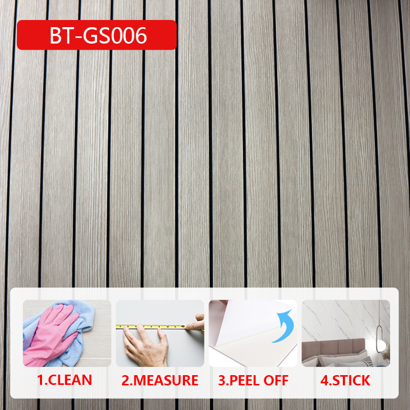 custom design interior Grille Wall sticker 3d self-adhesive ixpe fluted wall sticker for home decora