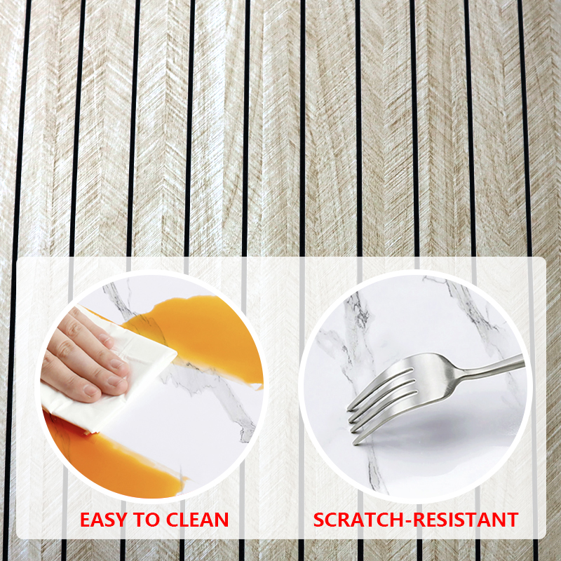 wholesale 3d self adhesive wood pattern sticker oil proof fluted wall stickers for kitchen living room