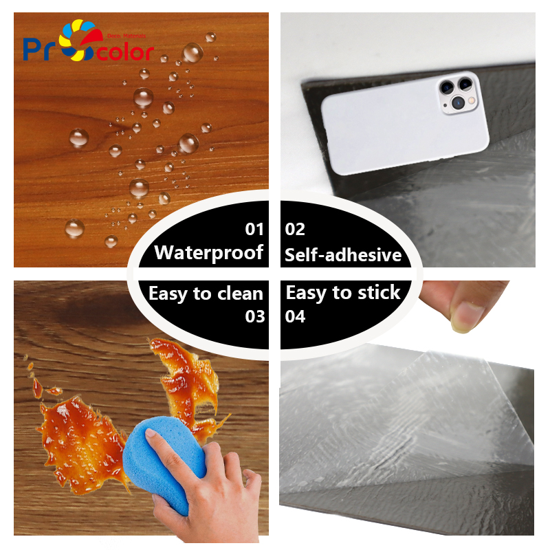 Wholesale Stylish wood grain pvc flooring waterproof self adhesive vinyl floor tiles for interior decoration